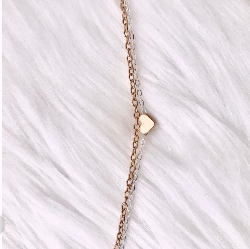 Heart Charm Bracelet- gold pl over stainless Minimalist Dainty Fashion Jewelry